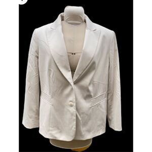 Alex Marie Blazer Sz 16W Khaki Lined Wardrobe Staple Plus Size